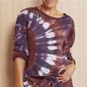 CHASER WOMENS CREWNECK  PULLOVER TIE DYE SIZE MEDIUM SWEATSHIRT MAROON